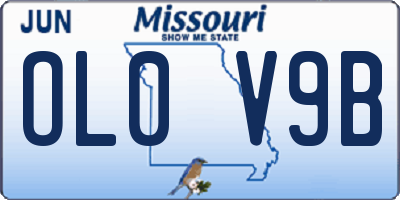 MO license plate OL0V9B