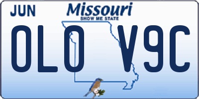 MO license plate OL0V9C