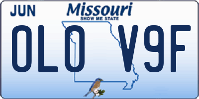 MO license plate OL0V9F