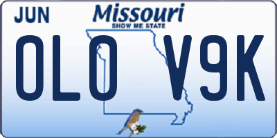 MO license plate OL0V9K