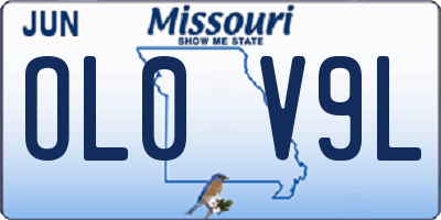 MO license plate OL0V9L