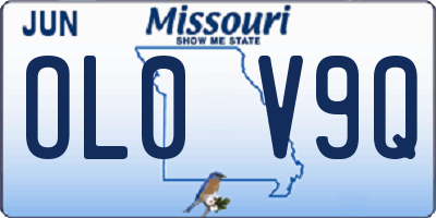 MO license plate OL0V9Q
