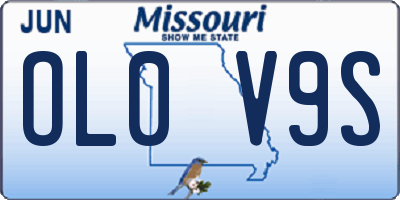 MO license plate OL0V9S