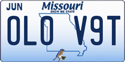 MO license plate OL0V9T