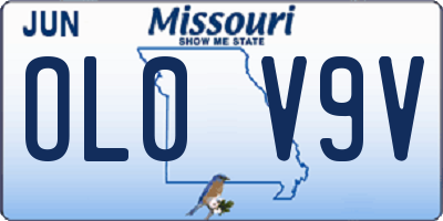 MO license plate OL0V9V
