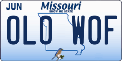 MO license plate OL0W0F