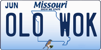 MO license plate OL0W0K