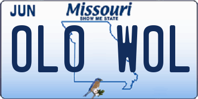 MO license plate OL0W0L