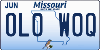MO license plate OL0W0Q