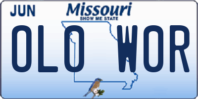 MO license plate OL0W0R