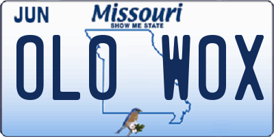 MO license plate OL0W0X