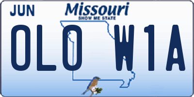 MO license plate OL0W1A
