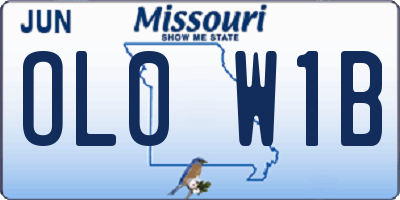 MO license plate OL0W1B