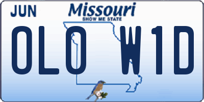 MO license plate OL0W1D