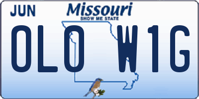 MO license plate OL0W1G