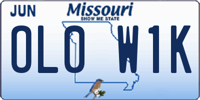 MO license plate OL0W1K