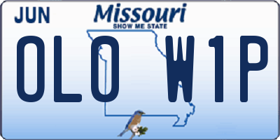 MO license plate OL0W1P