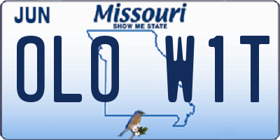 MO license plate OL0W1T