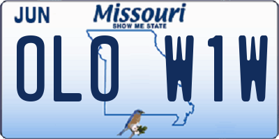 MO license plate OL0W1W
