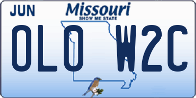 MO license plate OL0W2C