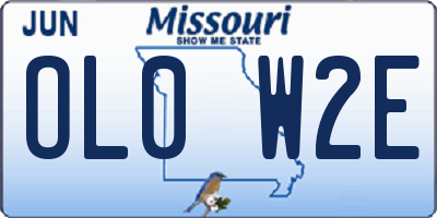 MO license plate OL0W2E