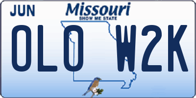 MO license plate OL0W2K