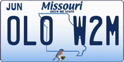 MO license plate OL0W2M