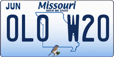 MO license plate OL0W2O
