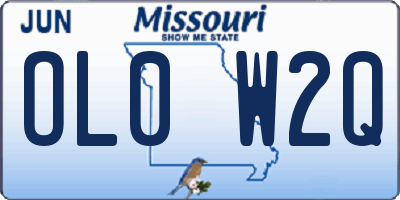 MO license plate OL0W2Q