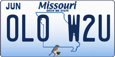 MO license plate OL0W2U