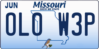 MO license plate OL0W3P