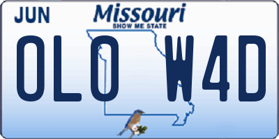 MO license plate OL0W4D