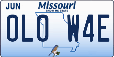 MO license plate OL0W4E