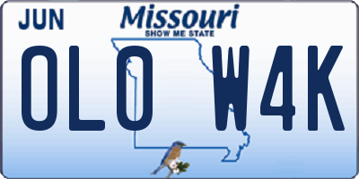 MO license plate OL0W4K