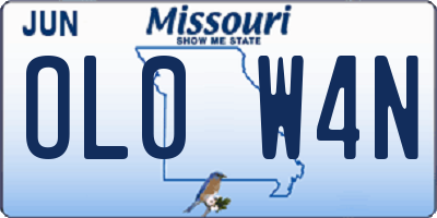 MO license plate OL0W4N