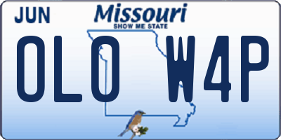 MO license plate OL0W4P