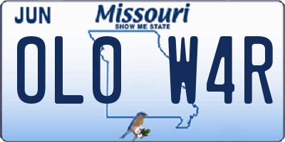 MO license plate OL0W4R