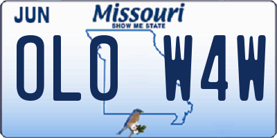 MO license plate OL0W4W