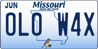 MO license plate OL0W4X