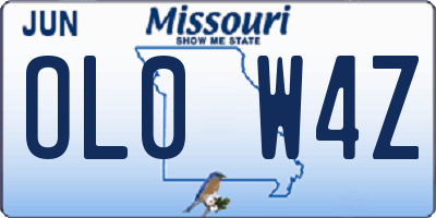 MO license plate OL0W4Z