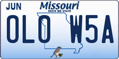 MO license plate OL0W5A