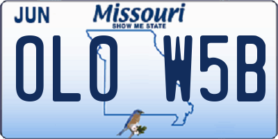 MO license plate OL0W5B