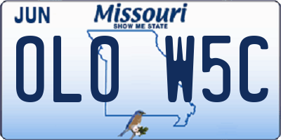 MO license plate OL0W5C