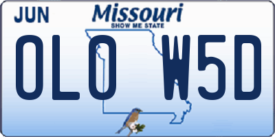 MO license plate OL0W5D