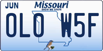MO license plate OL0W5F