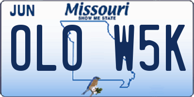 MO license plate OL0W5K