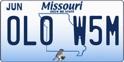 MO license plate OL0W5M