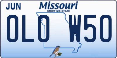 MO license plate OL0W5O