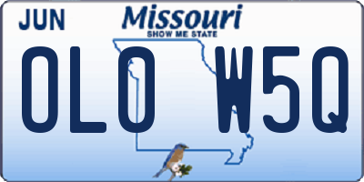MO license plate OL0W5Q