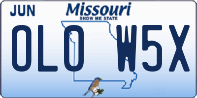 MO license plate OL0W5X